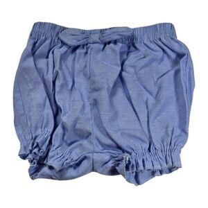 Bloomin' Baby Girls 6-9M Blue Chambray Bloomers Bow Detail Pull On Short Bottoms